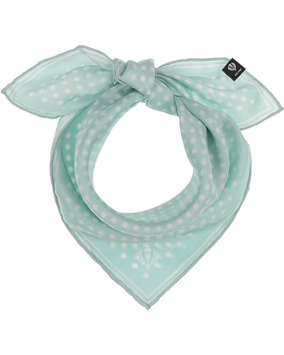 FRAAS Halstuch Damen gepunktet - 51 x 51 cm Größe - Nickituch Seide - Seidentuch für Damen mit Polka Dots Muster - Bandana Tuch perfekt für den Sommer Misty Blue von FRAAS