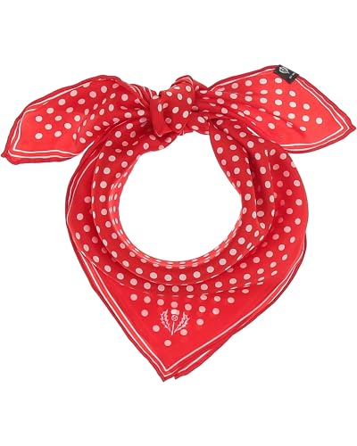 FRAAS Halstuch Damen gepunktet - 51 x 51 cm Größe - Nickituch Seide - Seidentuch für Damen mit Polka Dots Muster - Bandana Tuch perfekt für den Sommer True Red von FRAAS