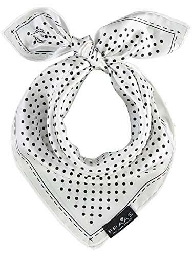 FRAAS Halstuch Damen gepunktet - 51 x 51 cm Größe - Nickituch Seide - Seidentuch für Damen mit Polka Dots Muster - Bandana Tuch perfekt für den Sommer White von FRAAS