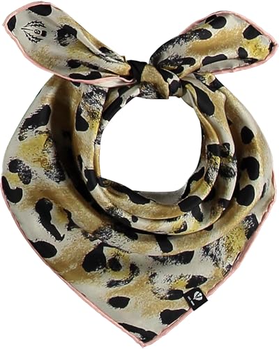 FRAAS Halstuch Damen mit Animal-Print - 51 x 51 cm Größe - Nickituch Seide - Seidentuch für Damen mit Leo-Muster - Bandana Tuch perfekt für den Sommer Khaki von FRAAS