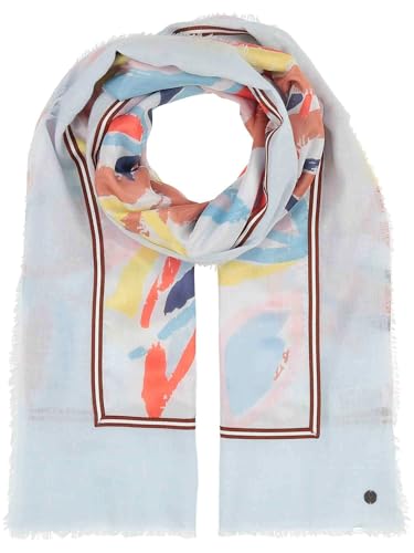 FRAAS Patchwork-Stola mit Blätter-Muster - 70 x 180 cm - Schal in Seide auf Baumwolle von FRAAS