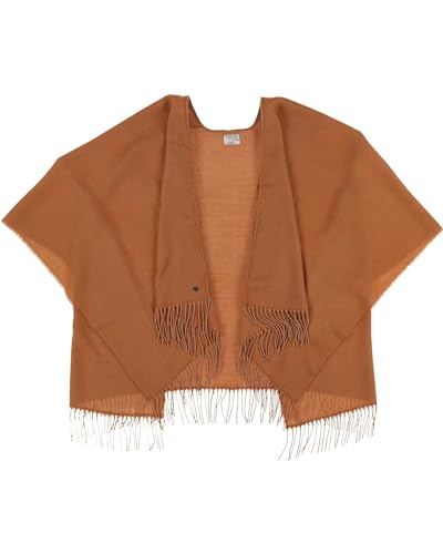 FRAAS Poncho 130 x 150 cm - Made In Germany - Ruana einfarbig Aus Reinem Polyacryl - Für Damen - Perfekt für Herbst und Winter Cafe Au Lait von FRAAS