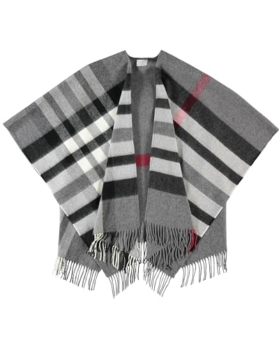 FRAAS Poncho 130 x 150 cm - Ruana kariert aus reinem Polyacryl - Für Damen - Perfekt fürs ganze Jahr von FRAAS