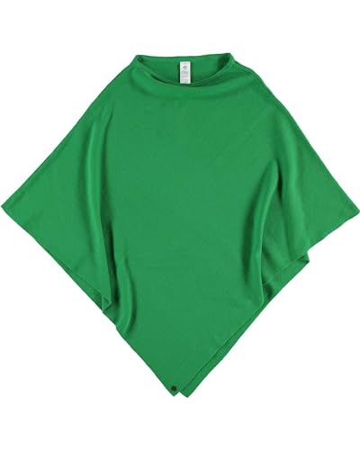 FRAAS Poncho einfarbig - 70x70 cm - Rundhals-Poncho in Baumwollmischung Cyber Green von FRAAS