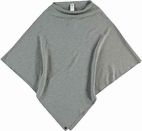 FRAAS Poncho einfarbig - 70x70 cm - Rundhals-Poncho in Baumwollmischung Grau von FRAAS