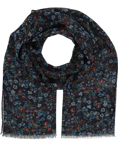 FRAAS Stola im Blumen-Muster - 70 x 180 cm - leichter Schal Flower-Print - Sustainability Edition True Navy von FRAAS