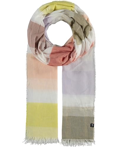 FRAAS Stola mit Crinkle-Effekt gestreift - 93x200 cm - leichter Schal für Frühling und Sommer - Sustainability Edition Khaki Green von FRAAS