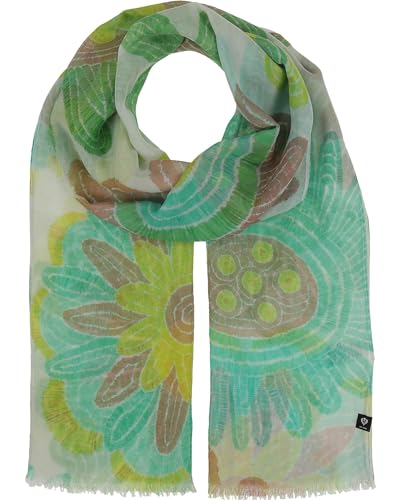 FRAAS Stola mit floralem Design - 70 x 180 cm - leichter Schal mit Blumen-Muster - Sustainability Edition Misty Jade von FRAAS