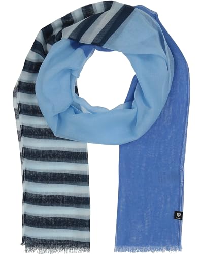 FRAAS Stola mit maritimem Design - 50 x 180 cm - leichter Schal mit Streifen - Sustainability Edition Pure Blue von FRAAS