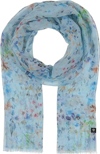 FRAAS Stola mit zartem Blumen-Print - 50 x 180 cm - leichter Schal für Frühling und Sommer - Sustainability Edition Pure Blue von FRAAS