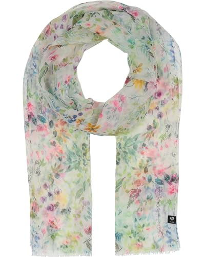 FRAAS Stola mit zartem Blumen-Print - 50 x 180 cm - leichter Schal für Frühling und Sommer - Sustainability Edition Pure White von FRAAS