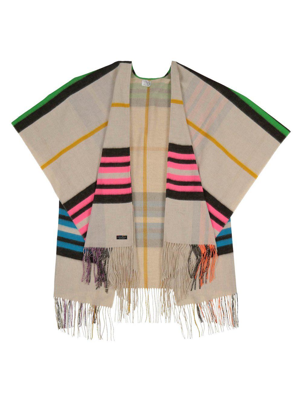 Fraas Poncho Damen kariert, beige von FRAAS