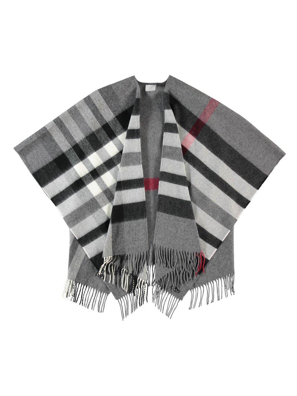 Fraas Poncho Damen kariert, grau von FRAAS