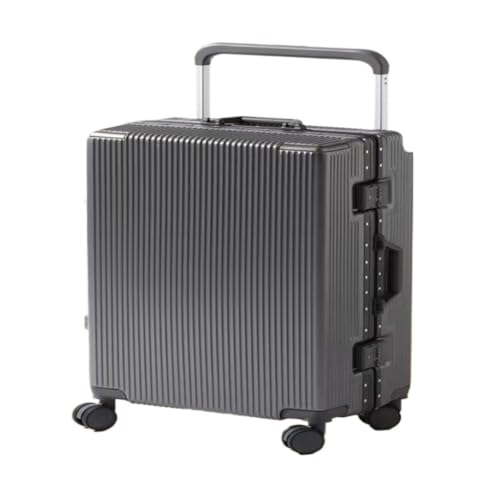 FRADSDBU Trolley-Koffer Breiter Trolley, Herren- und Damen-Koffer mit Aluminiumrahmen, Universalrad, Passwortbox, langlebiger Reisekoffer Reisekoffer (Color : Gray, Size : A) von FRADSDBU