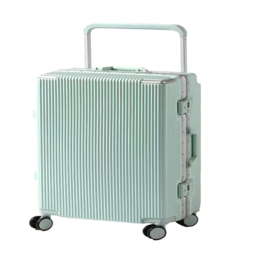 FRADSDBU Trolley-Koffer Breiter Trolley, Herren- und Damen-Koffer mit Aluminiumrahmen, Universalrad, Passwortbox, langlebiger Reisekoffer Reisekoffer (Color : Green, Size : A) von FRADSDBU