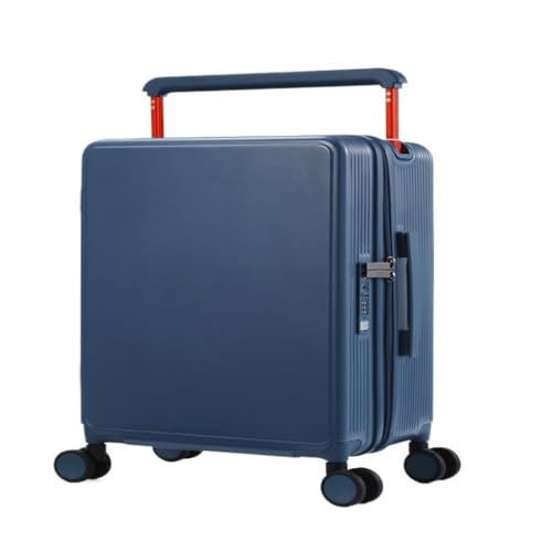 FRADSDBU Trolley-Koffer Breiter Trolley-Koffer, Kratzfester Trolley-Koffer Mit Doppelter Vorderseite, Wasserdichter Handgepäck-Koffer for Männer Und Frauen Reisekoffer (Color : Blue, Size : A) von FRADSDBU