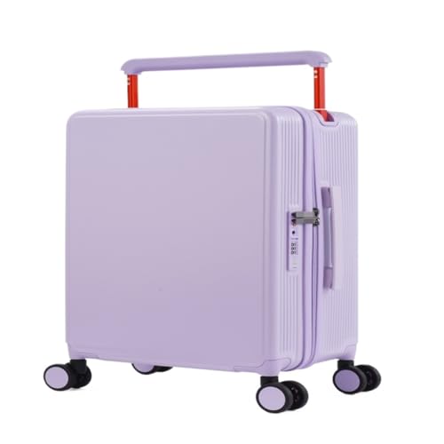 FRADSDBU Trolley-Koffer Breiter Trolley-Koffer, Kratzfester Trolley-Koffer Mit Doppelter Vorderseite, Wasserdichter Handgepäck-Koffer for Männer Und Frauen Reisekoffer (Color : Purple, Size : A) von FRADSDBU