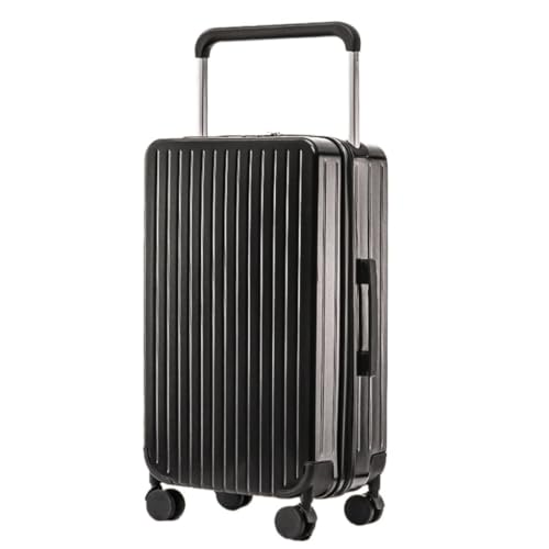 FRADSDBU Trolley-Koffer Breites Trolley-Gepäck, Damen-Universal-Radgepäck, Großhandel, 20-Zoll-Passwort-Box, ausgewählte Herrentaschen Reisekoffer (Color : Black, Size : 20) von FRADSDBU