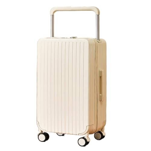 FRADSDBU Trolley-Koffer Breites Trolley-Gepäck, Damen-Universal-Radgepäck, Großhandel, 20-Zoll-Passwort-Box, ausgewählte Herrentaschen Reisekoffer (Color : White, Size : 24) von FRADSDBU