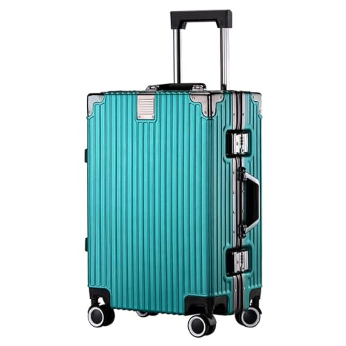 FRADSDBU Trolley-Koffer Gepäck, erweiterbarer Koffer, Trolley-Koffer for Herren und Damen, Boarding-Koffer, Lederkoffer Reisekoffer (Color : Green, Size : 20) von FRADSDBU