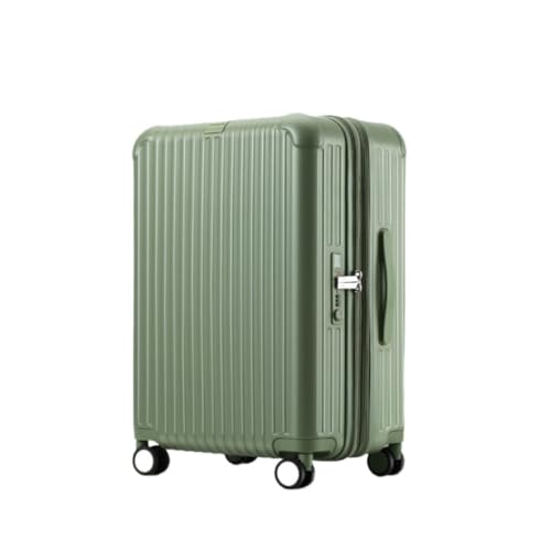 FRADSDBU Trolley-Koffer Gepäck, erweiterbarer Koffer, Trolley-Koffer for Herren und Damen, Boarding-Koffer, Lederkoffer Reisekoffer (Color : Green, Size : 20) von FRADSDBU