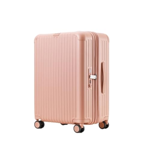 FRADSDBU Trolley-Koffer Gepäck, erweiterbarer Koffer, Trolley-Koffer for Herren und Damen, Boarding-Koffer, Lederkoffer Reisekoffer (Color : Pink, Size : 24) von FRADSDBU