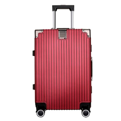 FRADSDBU Trolley-Koffer Gepäck, erweiterbarer Koffer, Trolley-Koffer for Herren und Damen, Boarding-Koffer, Lederkoffer Reisekoffer (Color : Red, Size : 20) von FRADSDBU