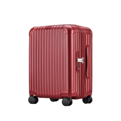 FRADSDBU Trolley-Koffer Gepäck, erweiterbarer Koffer, Trolley-Koffer for Herren und Damen, Boarding-Koffer, Lederkoffer Reisekoffer (Color : Red, Size : 24) von FRADSDBU