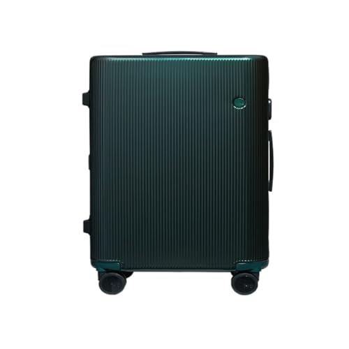 FRADSDBU Trolley-Koffer Gestreifter Boarding-Koffer, Trolley-Koffer for Männer und Frauen mit Universalrädern, Business-Boarding-Koffer Reisekoffer (Color : Green, Size : A) von FRADSDBU