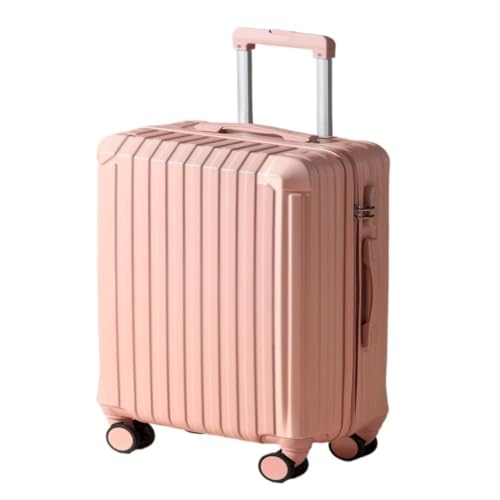 FRADSDBU Trolley-Koffer Herren-Gepäckkoffer, Robuster Und Langlebiger, Verdickter Reisecode-Lederkoffer Mit Lenkrollen Reisekoffer (Color : Pink, Size : A) von FRADSDBU