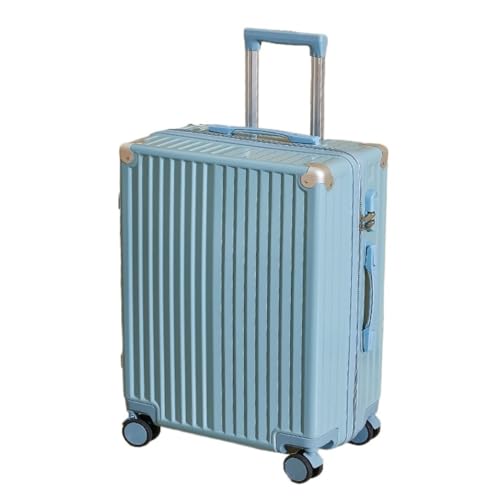 FRADSDBU Trolley-Koffer Herren-Koffer-Trolley, Robuster Und Langlebiger Universal-Passwortkasten Mit Rad, Koffer, Lederkoffer Reisekoffer (Color : Blue, Size : A) von FRADSDBU