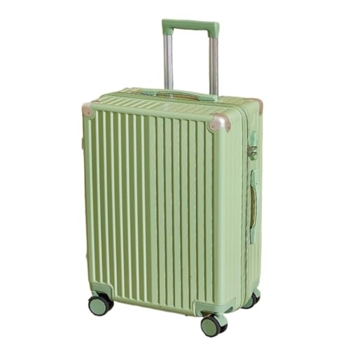 FRADSDBU Trolley-Koffer Herren-Koffer-Trolley, Robuster Und Langlebiger Universal-Passwortkasten Mit Rad, Koffer, Lederkoffer Reisekoffer (Color : Green, Size : A) von FRADSDBU