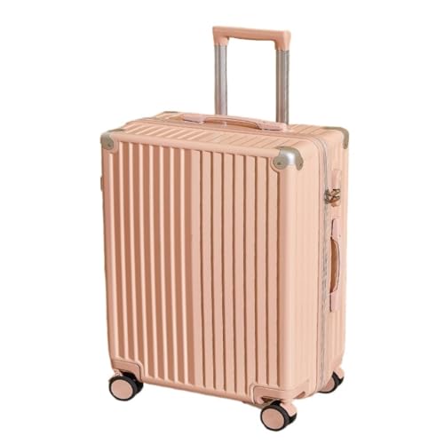 FRADSDBU Trolley-Koffer Herren-Koffer-Trolley, Robuster Und Langlebiger Universal-Passwortkasten Mit Rad, Koffer, Lederkoffer Reisekoffer (Color : Pink, Size : A) von FRADSDBU