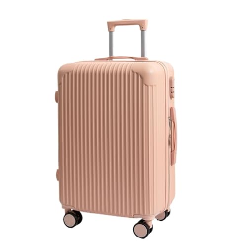 FRADSDBU Trolley-Koffer Koffer, verschleißfester Koffer, Trolley-Koffer, Boarding-Koffer for Herren und Damen, Universal-Rad-Passwortbox Reisekoffer (Color : Pink, Size : A) von FRADSDBU