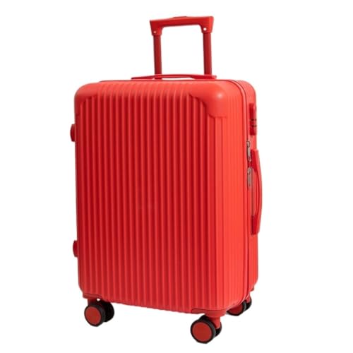 FRADSDBU Trolley-Koffer Koffer, verschleißfester Koffer, Trolley-Koffer, Boarding-Koffer for Herren und Damen, Universal-Rad-Passwortbox Reisekoffer (Color : Red, Size : A) von FRADSDBU