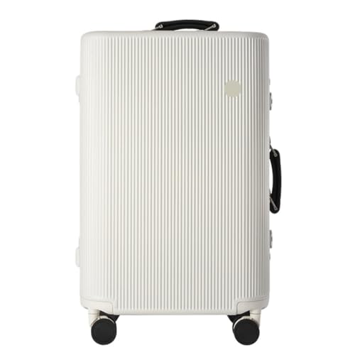 FRADSDBU Trolley-Koffer Koffer Passwort Box Koffer Herren und Damen Ins Trend Trolley Case Herren Universal Wheel Zipper Case Reisekoffer (Color : White, Size : 20) von FRADSDBU