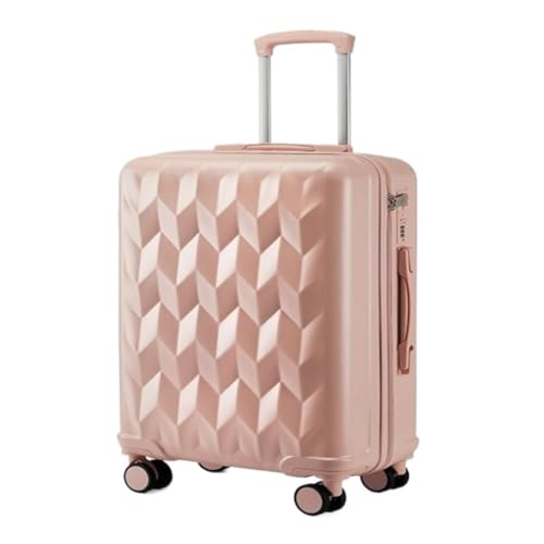 FRADSDBU Trolley-Koffer Neuer Koffer Damen Robuster Und Langlebiger Trolley-Koffer Herren-Reisekoffer Boarding-Passwort-Koffer Ins Reisekoffer (Color : Pink, Size : A) von FRADSDBU