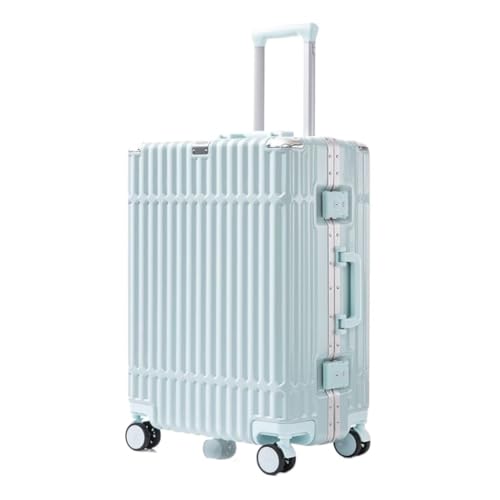 FRADSDBU Trolley-Koffer Neuer multifunktionaler Koffer mit Aluminiumrahmen, Trolley-Koffer for Herren und Damen, Passwortbox, Boarding-Koffer Reisekoffer (Color : Blue, Size : 20) von FRADSDBU