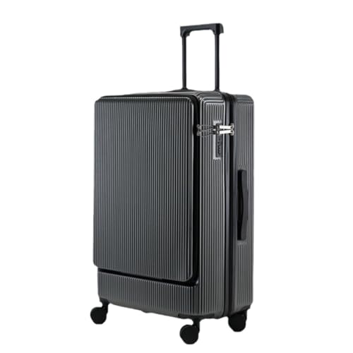 FRADSDBU Trolley-Koffer Neues Herren- und Damengepäck, multifunktionale, vorne öffnende Reisecode-Box, 20 Zoll, for Boarding-Geschäfte Reisekoffer (Color : Gray, Size : 22) von FRADSDBU