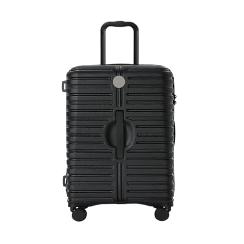 FRADSDBU Trolley-Koffer Passwort Koffer Damen Universal Wheel Trolley Case Herren Verdicktes Student Checked Gepäck 29 Zoll Reisekoffer (Color : Black, Size : 20) von FRADSDBU