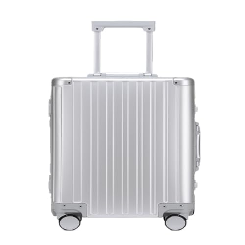 FRADSDBU Trolley-Koffer Trolley-Koffer Aus Magnesium-Aluminium-Legierung for Männer Und Frauen Mit Universalrädern, Business-Boarding-Koffer Reisekoffer (Color : Silver) von FRADSDBU