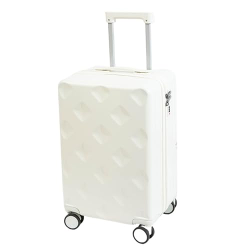 FRADSDBU Trolley-Koffer Universeller Radkoffer, Herren- Und Damen-Trolley-Koffer 20 Zoll, Anti-Fall-Neuer Trockenkoffer-Koffer Reisekoffer (Color : White, Size : 20) von FRADSDBU