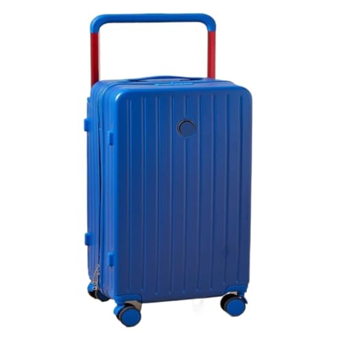 Trolley-Koffer Koffer, Breiter Trolley, Aluminiumrahmen, 20-Zoll-Koffer for Damen, Robuster Und Langlebiger Trolley-Koffer for Herren Reisekoffer (Color : Blue, Size : 22) von FRADSDBU