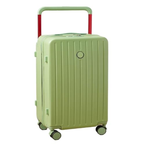 Trolley-Koffer Koffer, Breiter Trolley, Aluminiumrahmen, 20-Zoll-Koffer for Damen, Robuster Und Langlebiger Trolley-Koffer for Herren Reisekoffer (Color : Green, Size : 20) von FRADSDBU