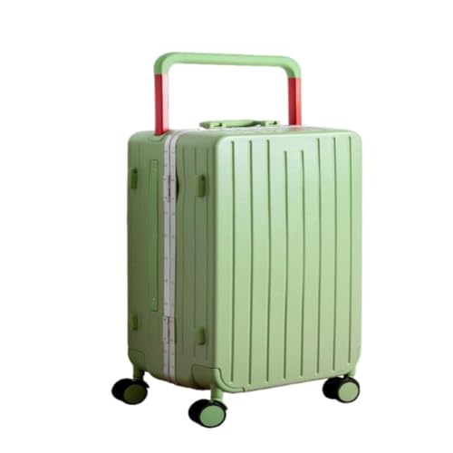 Trolley-Koffer Koffer, Breiter Trolley, Aluminiumrahmen, 24-Zoll-Koffer for Damen, Robuster Und Langlebiger Trolley-Koffer for Herren Reisekoffer (Color : Green, Size : 24) von FRADSDBU