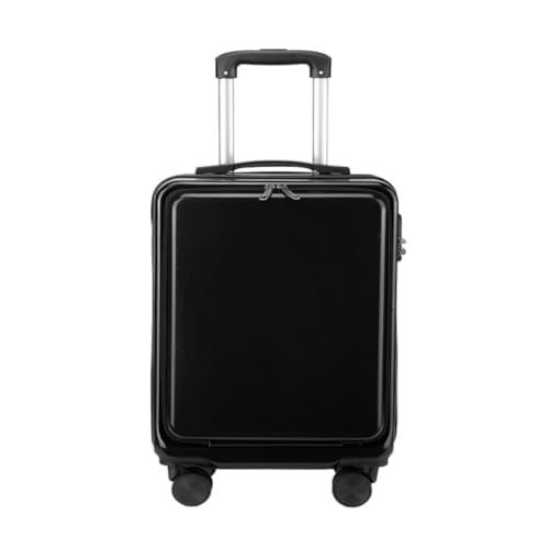 Trolley-Koffer Von Vorne Zu Öffnender Boarding-Koffer for Damen, 24-Zoll-Passwort-Reisekoffer, Universal-Rad-Trolley-Koffer Reisekoffer (Color : Black, Size : 22) von FRADSDBU