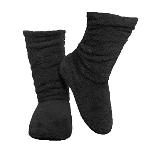 FRALOSHA Herbst und Winter Damen Korallen SAMT Schön Modisch Innen Hausschuhe Bodenschuhe Warm Bleiben Bequem Weich Ruhig Stiefel (36/38, Schwarz) von FRALOSHA