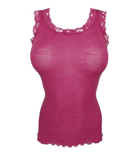 FRALY Top mit breiten Trägern aus Wolle und Seide, Fuchsia, Rosa, 3 von FRALY