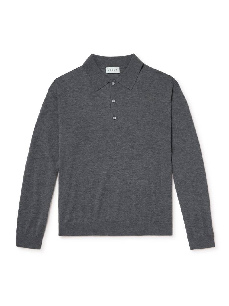 FRAME - Cashmere and Wool-Blend Polo Shirt - Men - Gray - M von FRAME