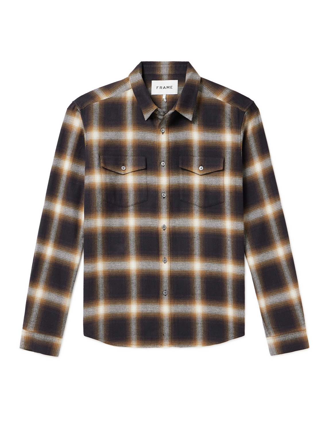 FRAME - Checked Brushed Cotton-Flannel Shirt - Men - Brown - M von FRAME